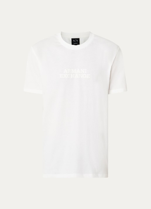 Armani T-shirt met 3D logoprint - voorkant 3 gebroken wit