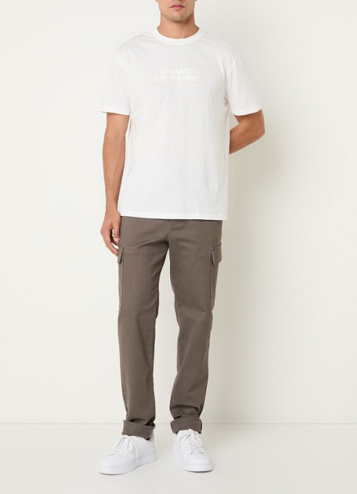 Armani T-shirt met 3D logoprint - voorkant 4 gebroken wit