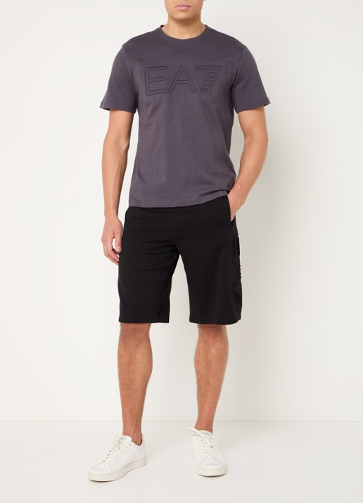 Armani T-shirt met 3D logoprint - voorkant 3 donkergrijs