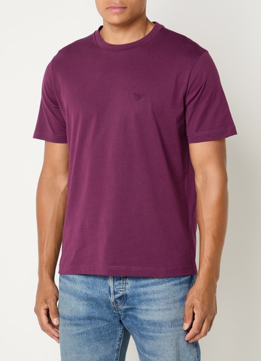 Armani T-shirt met borduring - achterkant 4 aubergine