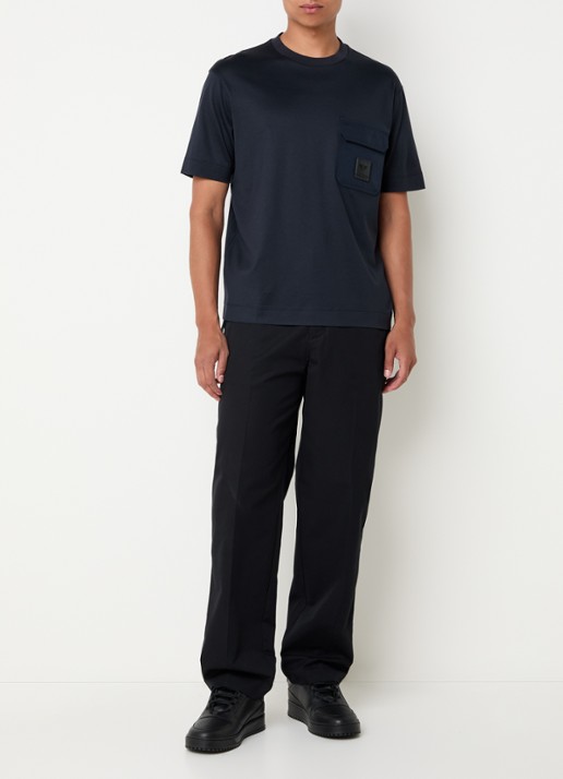 Armani T-shirt  met borstzak - voorkant 4 donkerblauw