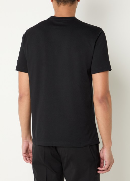 Armani T-shirt met flock logoprint - achterkant zwart