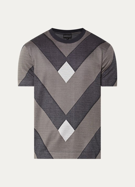Armani T-shirt met grafische print - voorkant 3 middengrijs