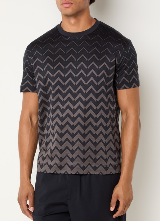Armani T-shirt met grafische print - detail donkerblauw
