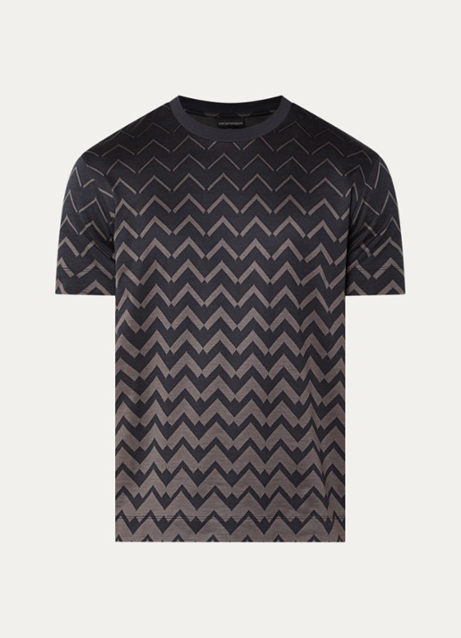 Armani T-shirt met grafische print - voorkant 2 donkerblauw