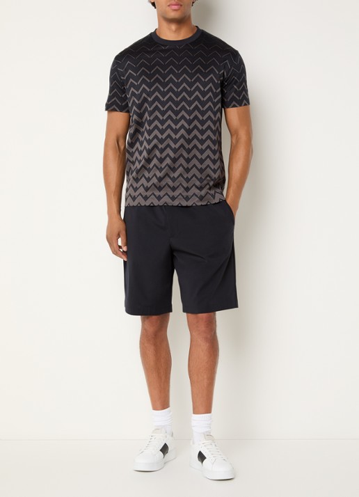 Armani T-shirt met grafische print - voorkant 3 donkerblauw