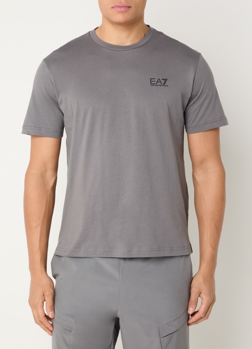 Armani T-shirt met logo- en backprint - achterkant lichtroze