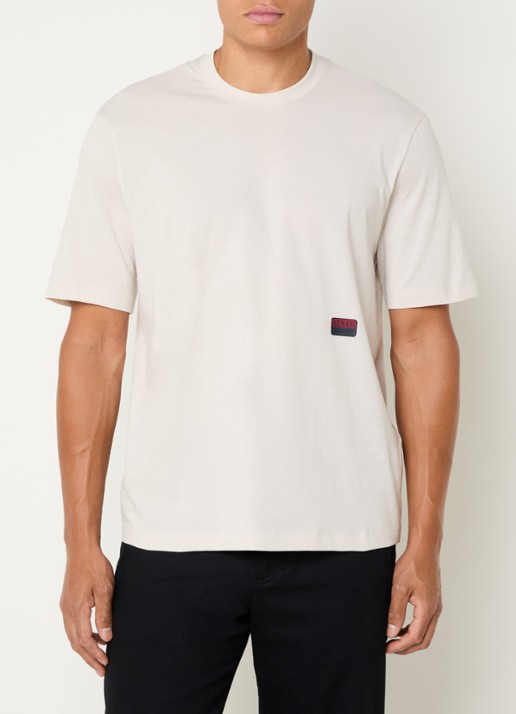 Armani T-shirt met logo - detail 4 beige