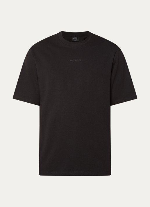 Armani T-shirt met logo - voorkant black-uc001