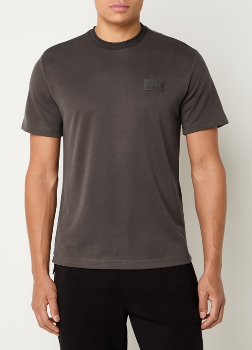 Armani T-shirt  met logo - detail 3 donkerbruin