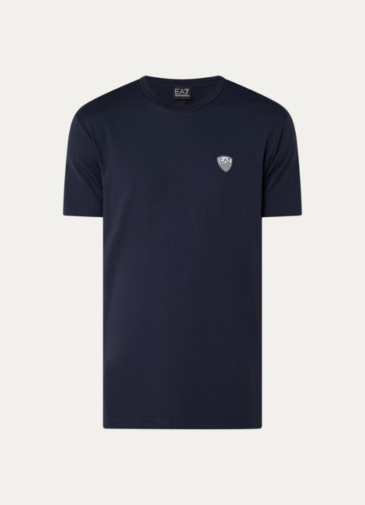 Armani T-shirt met logo  - voorkant indigo