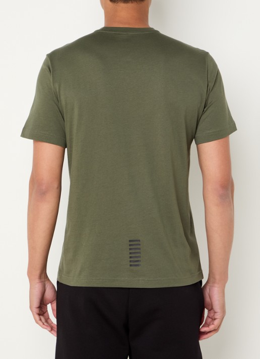 Armani T-shirt met logo - achterkant legergroen