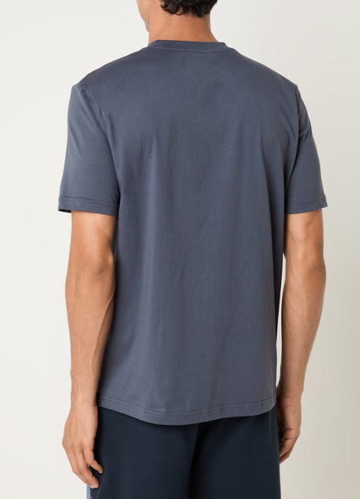 Armani T-shirt met logo - achterkant staalblauw