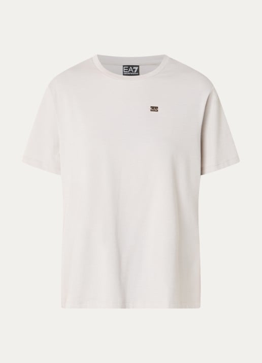 Armani T-shirt met logo - voorkant beige