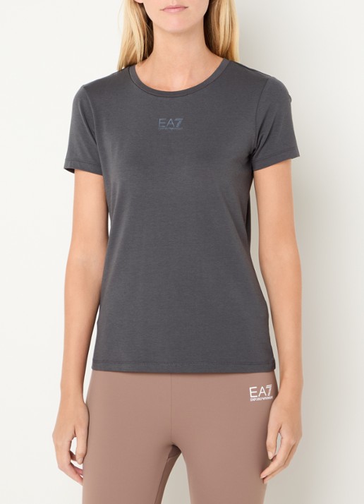 Armani T-shirt met logo - detail 3 antraciet