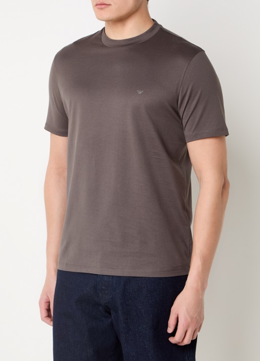 Armani T-shirt met logo - detail 4 donkerbruin