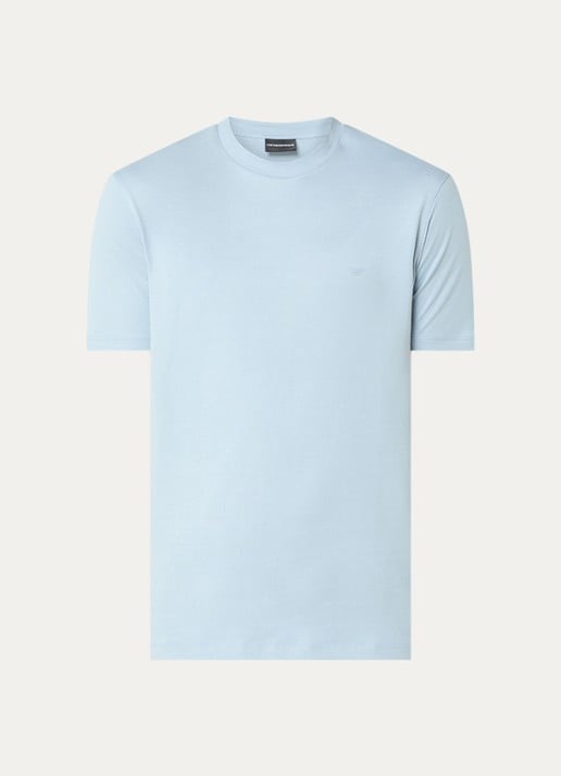 Armani T-shirt met logo - voorkant lichtblauw