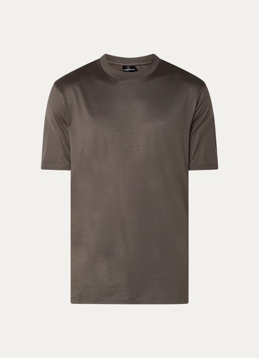Armani T-shirt met logo - voorkant 3 bronsgroen