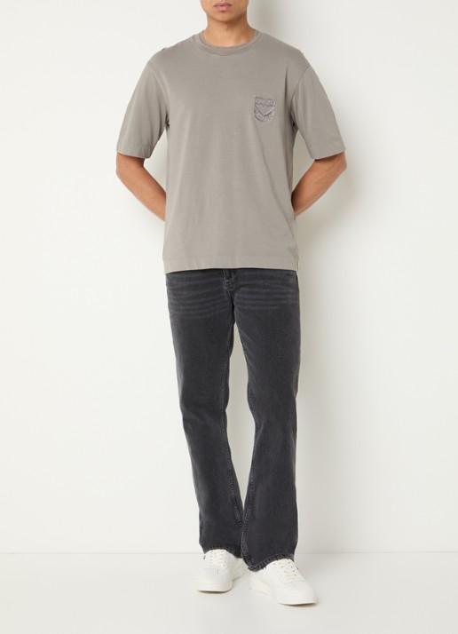 Armani T-shirt met logo - voorkant 2 zand
