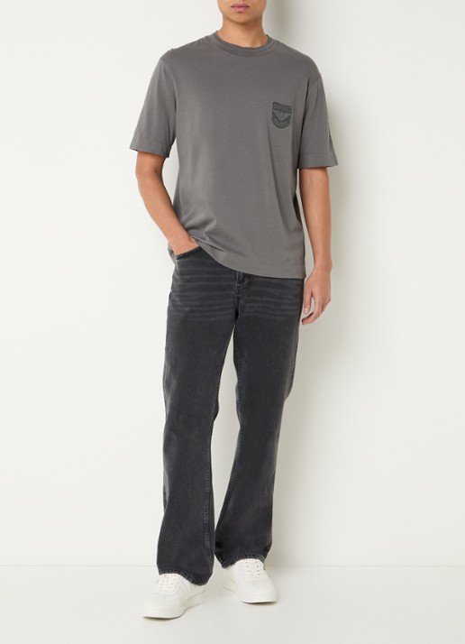 Armani T-shirt met logo - voorkant 2 antraciet