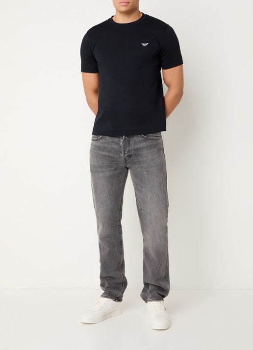 Armani T-shirt met logo - voorkant 2 blauw
