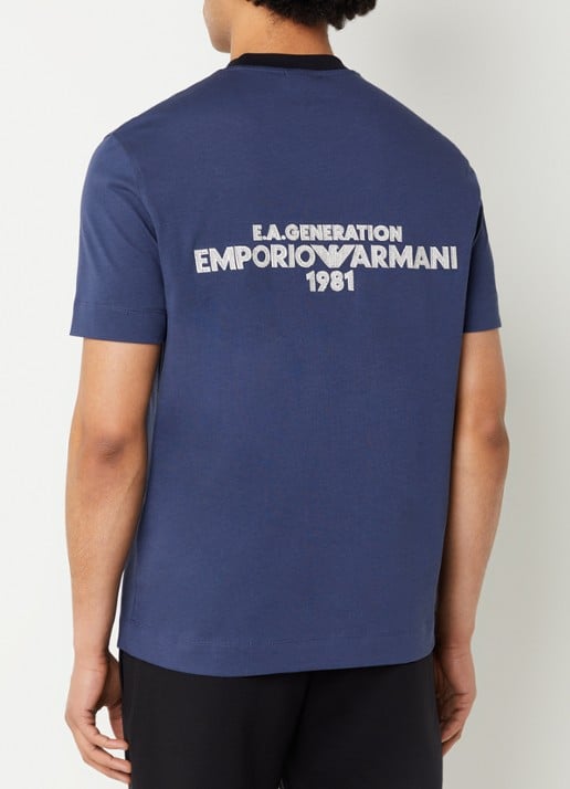 Armani T-shirt met logo - detail 4 indigo