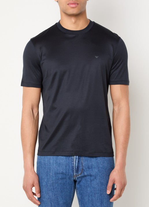 Armani T-shirt met logo - detail 3 donkerblauw