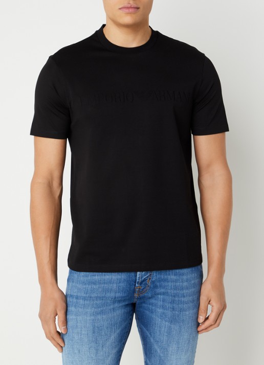 Armani T-shirt met logo - detail 4 donkerblauw