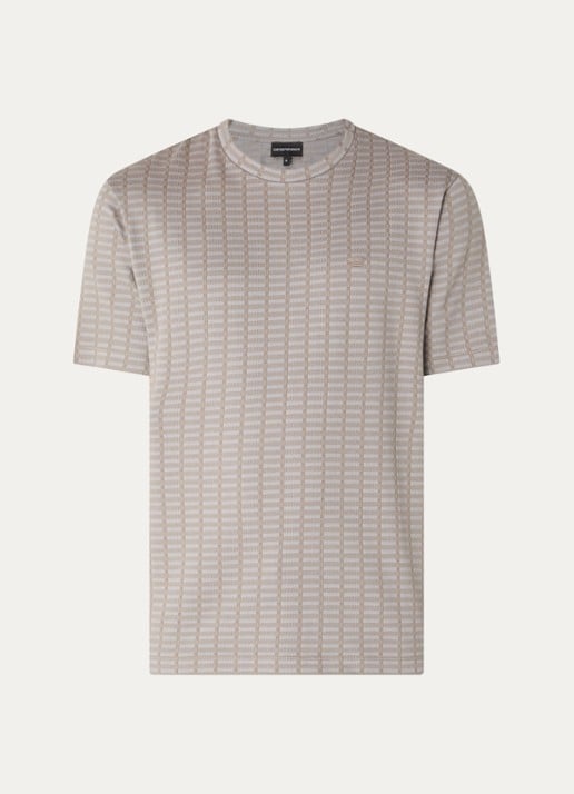 Armani T-shirt met logo - voorkant donkerbeige