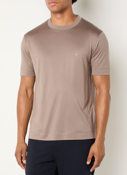 Armani T-shirt met logo - detail 2 lichtbruin