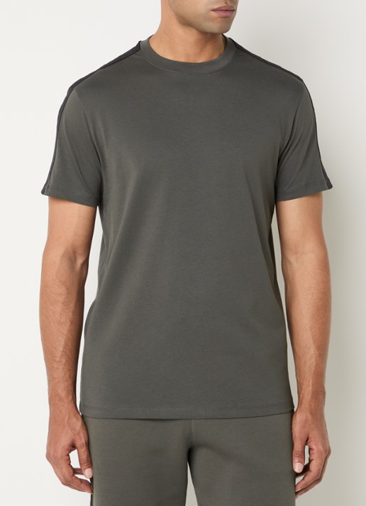 Armani T-shirt met logoband - detail 4 olijfgroen