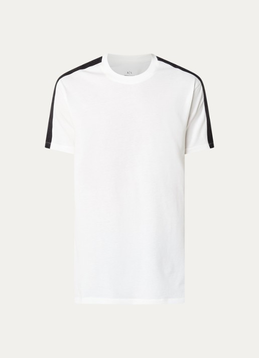 Armani T-shirt met logoband - voorkant 3 gebroken wit