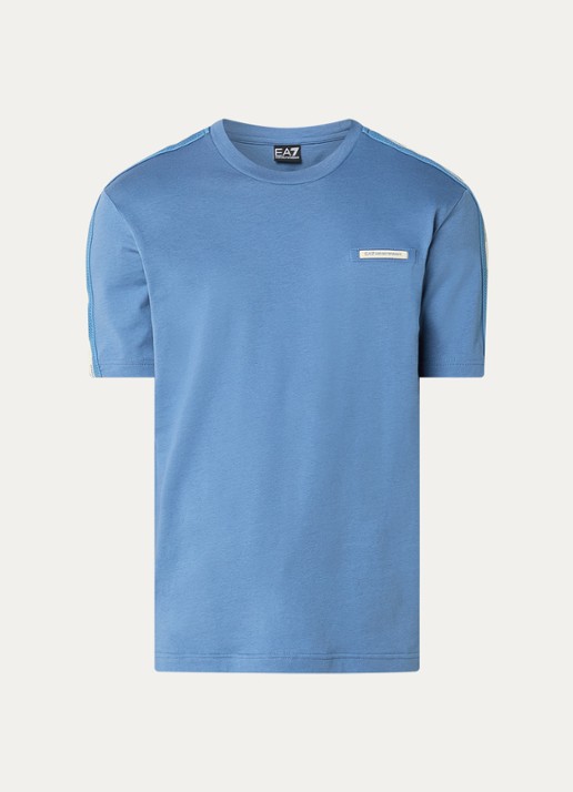 Armani T-shirt met logoband - voorkant blauwgrijs