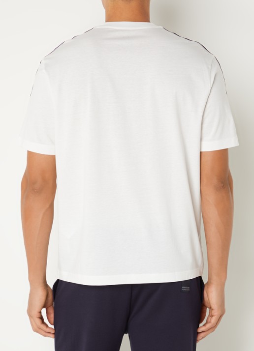 Armani T-shirt met logoborduring - achterkant gebroken wit