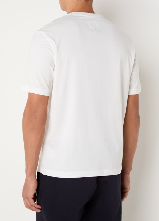 Armani T-shirt met logoborduring - achterkant 4 gebroken wit