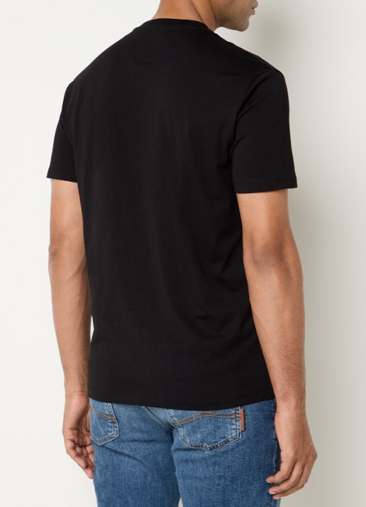 Armani T-shirt met logoborduring - achterkant 4 zwart