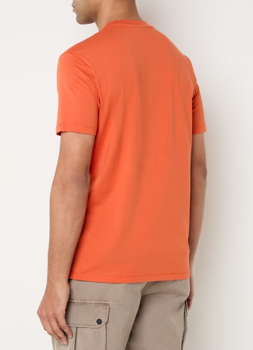 Armani T-shirt met logoborduring - achterkant 3 oranje