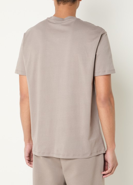 Armani T-shirt met logoborduring - achterkant 3 zand