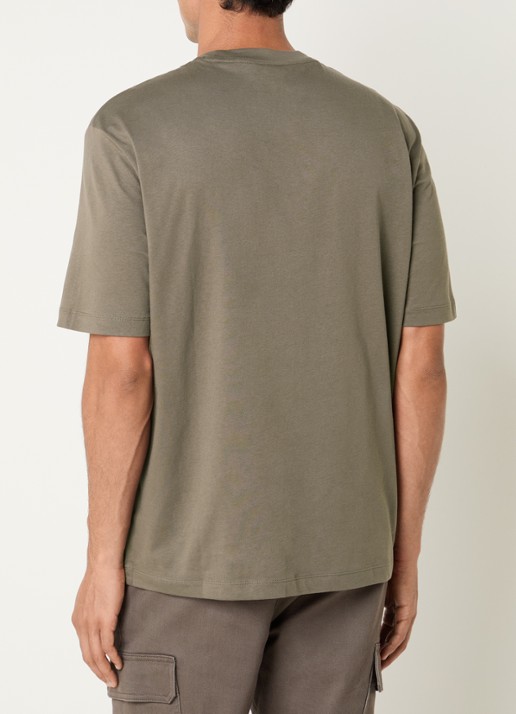 Armani T-shirt met logoborduring - achterkant 2 donkerkhaki