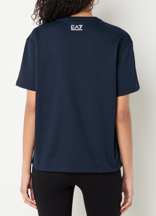 Armani T-shirt met logoborduring - achterkant 4 donkerblauw