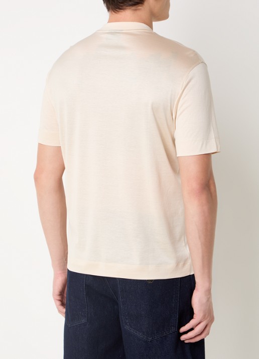 Armani T-shirt  met logoborduring - achterkant creme