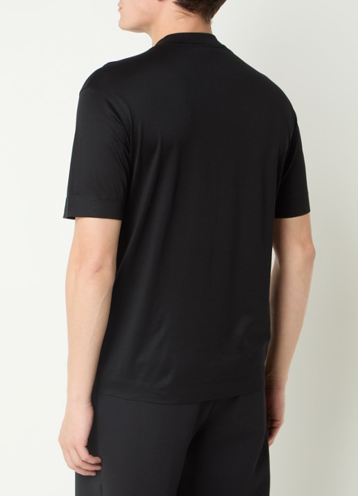 Armani T-shirt  met logoborduring - achterkant 4 zwart