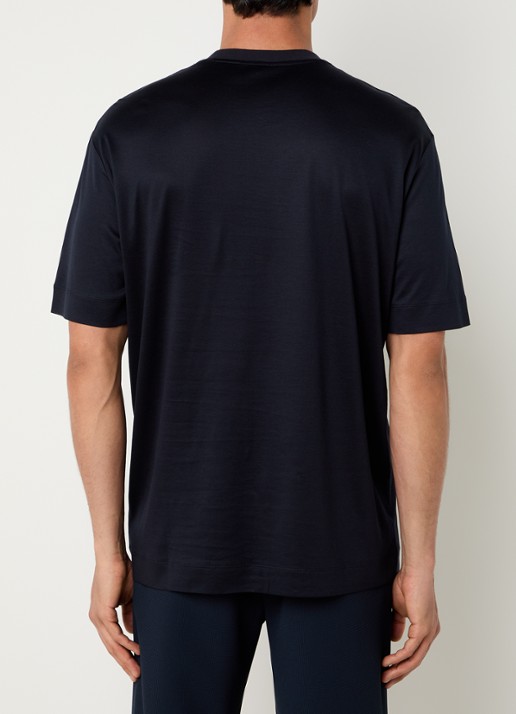 Armani T-shirt met logoborduring - achterkant 3 zwart