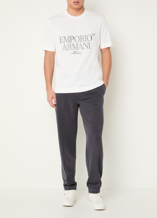 Armani T-shirt met logoborduring - voorkant 4 wit