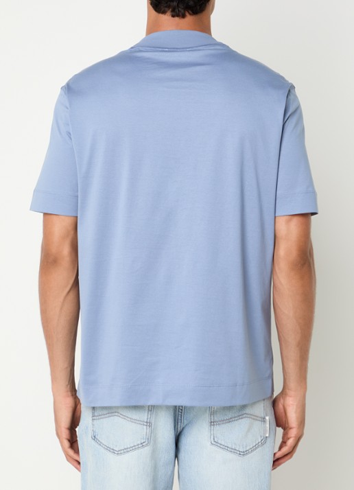 Armani T-shirt met logoborduring - achterkant ivoor