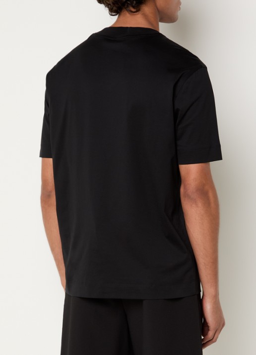 Armani T-shirt met logoborduring - achterkant zwart
