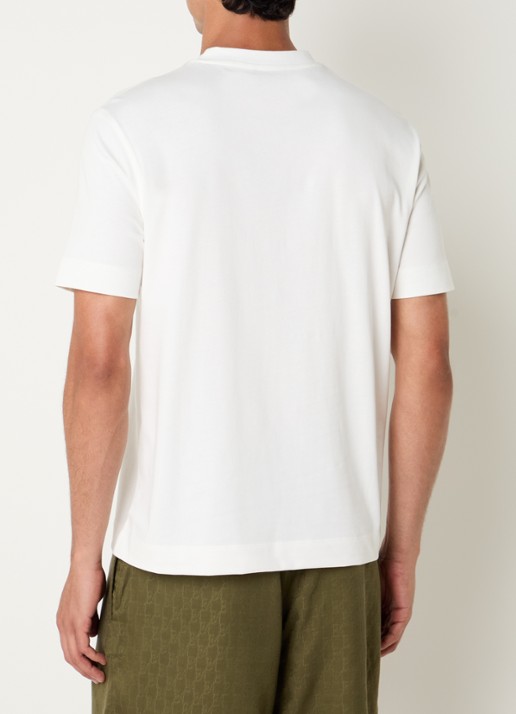 Armani T-shirt met logoborduring - achterkant wit