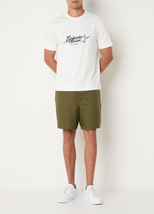 Armani T-shirt met logoborduring - voorkant 3 wit