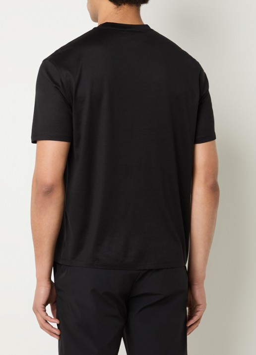 Armani T-shirt met logoborduring - achterkant zwart