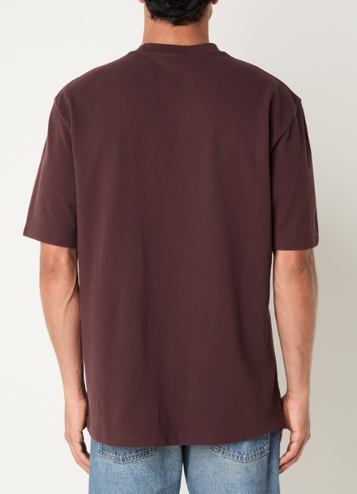 Armani T-shirt met logoborduring - achterkant 3 aubergine